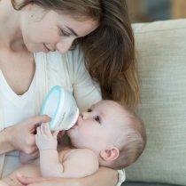 Mom feeding baby