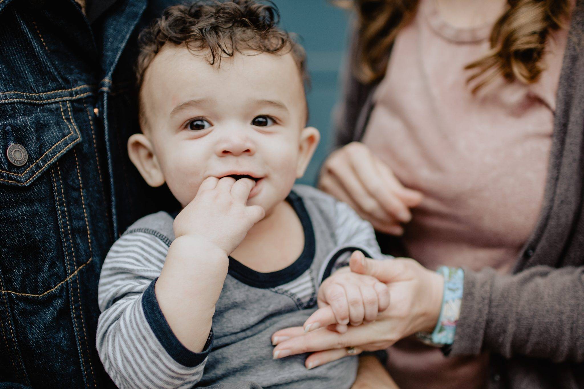 Older baby with curly hair