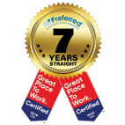 Certified Great Place to Work 7 Years Straight, 2016-2022
